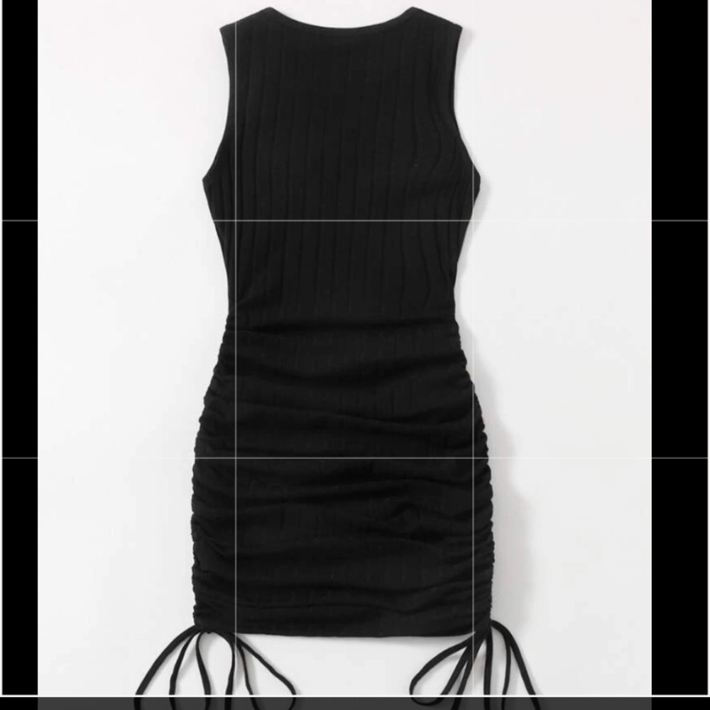 Black cut sleeve mini dress